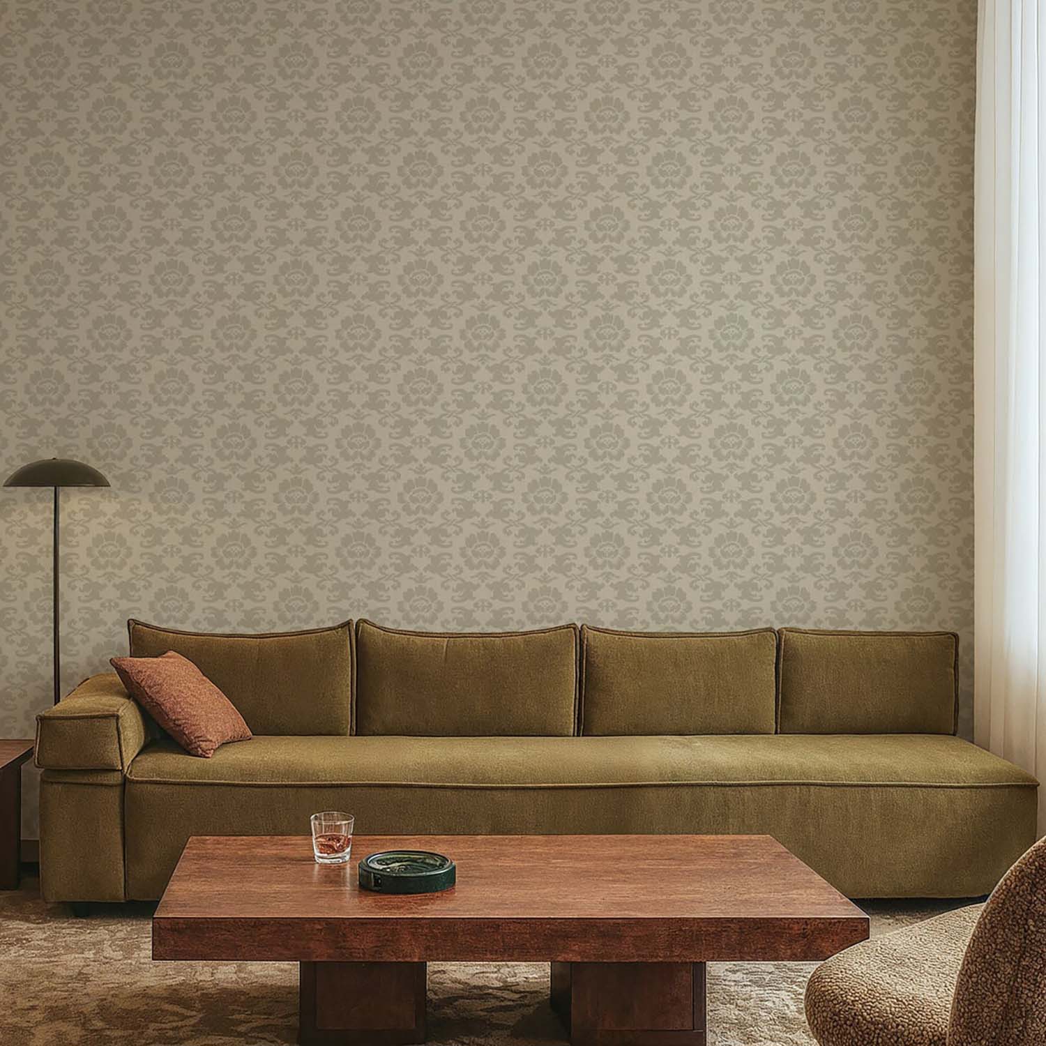 Mitchell Black Silken Poppy Wallpaper