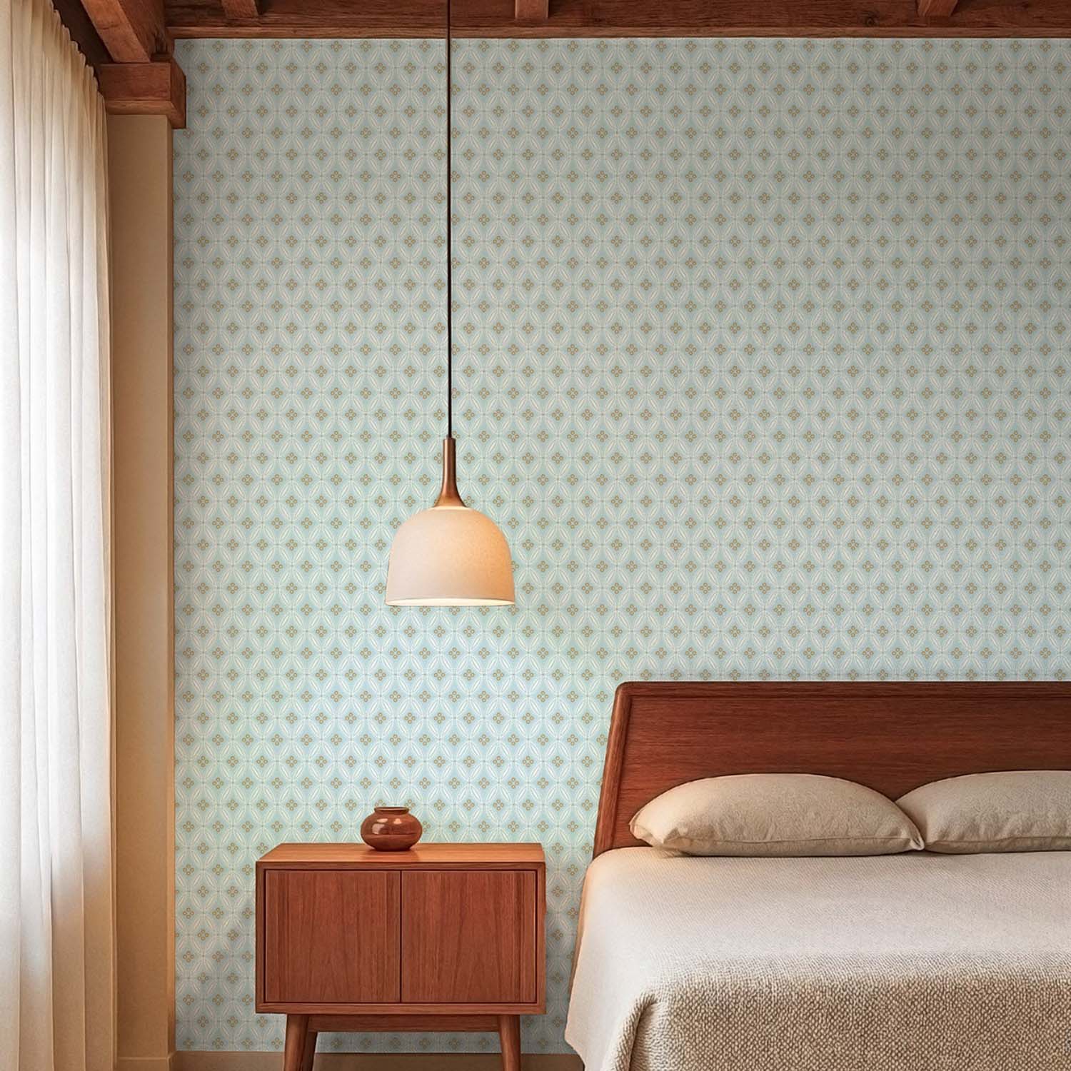 Mitchell Black Stone Lace Wallpaper