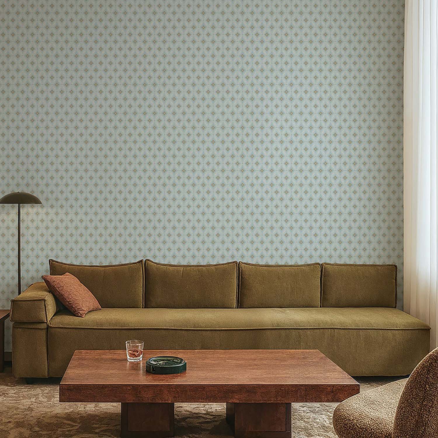 Mitchell Black Stone Lace Wallpaper