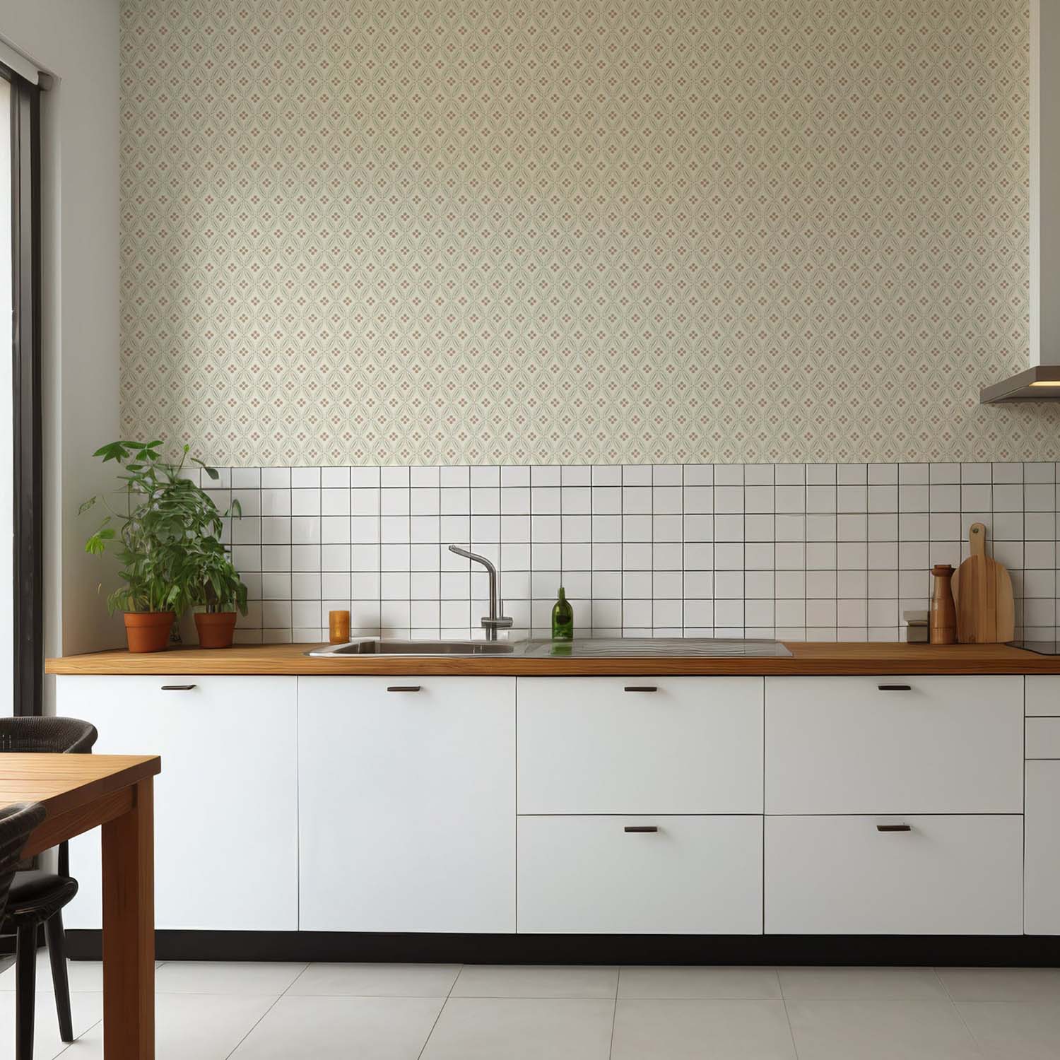 Mitchell Black Stone Lace Wallpaper