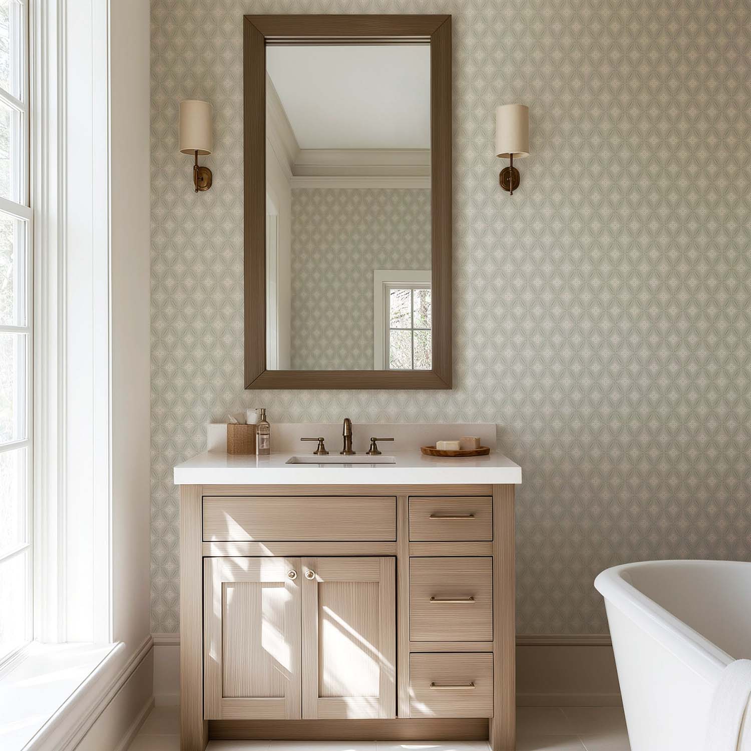 Mitchell Black Stone Lace Wallpaper