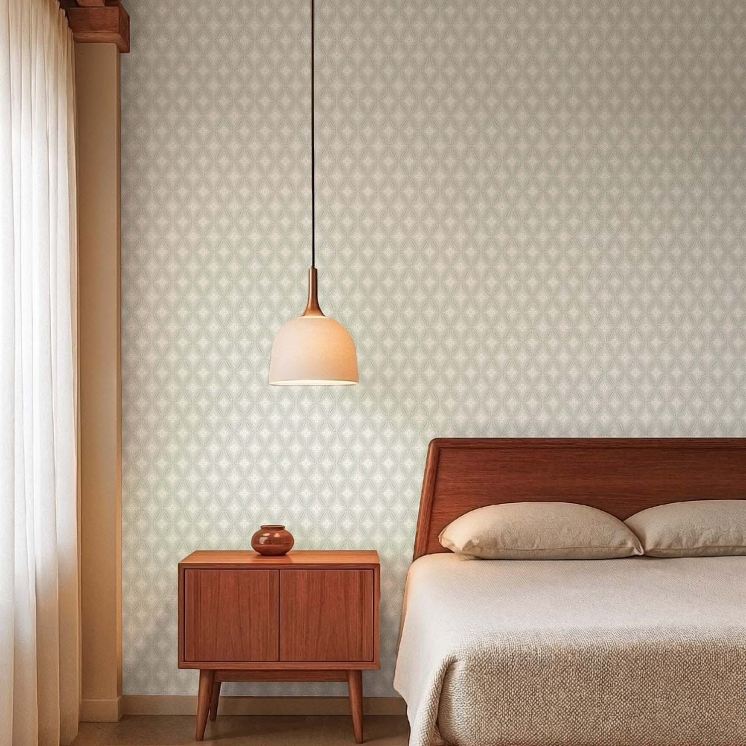 Mitchell Black Stone Lace Wallpaper