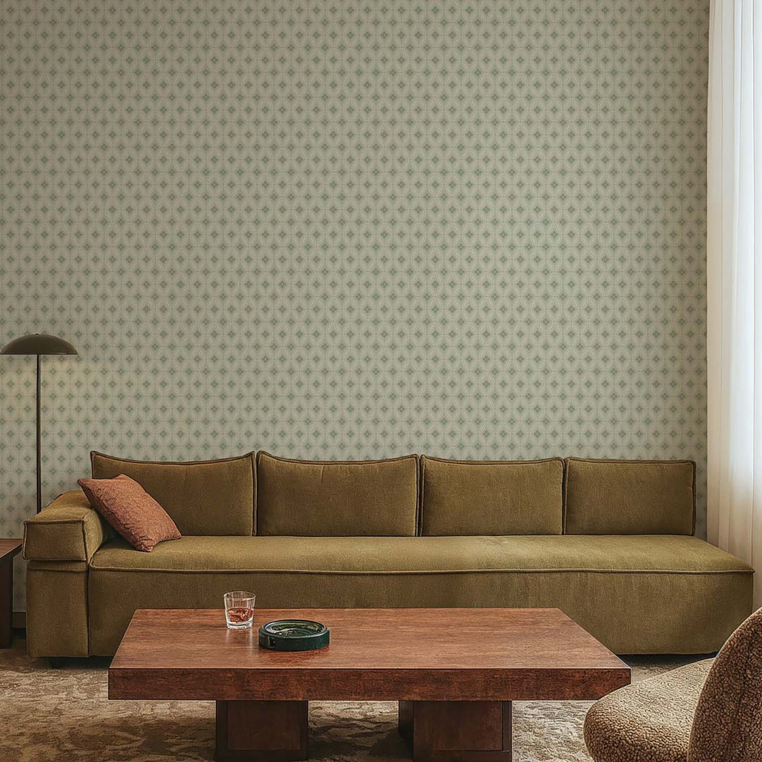 Mitchell Black Stone Lace Wallpaper