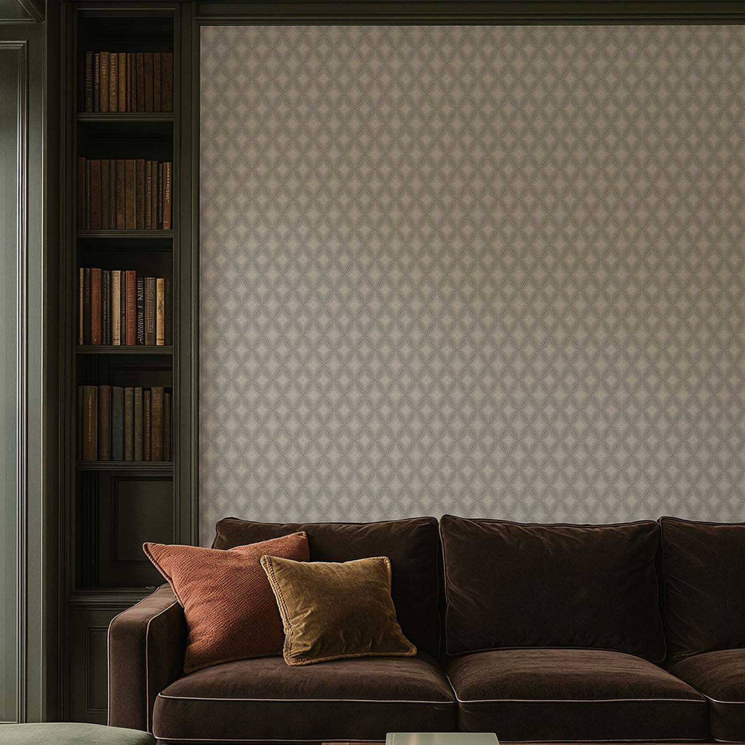 Mitchell Black Stone Lace Wallpaper