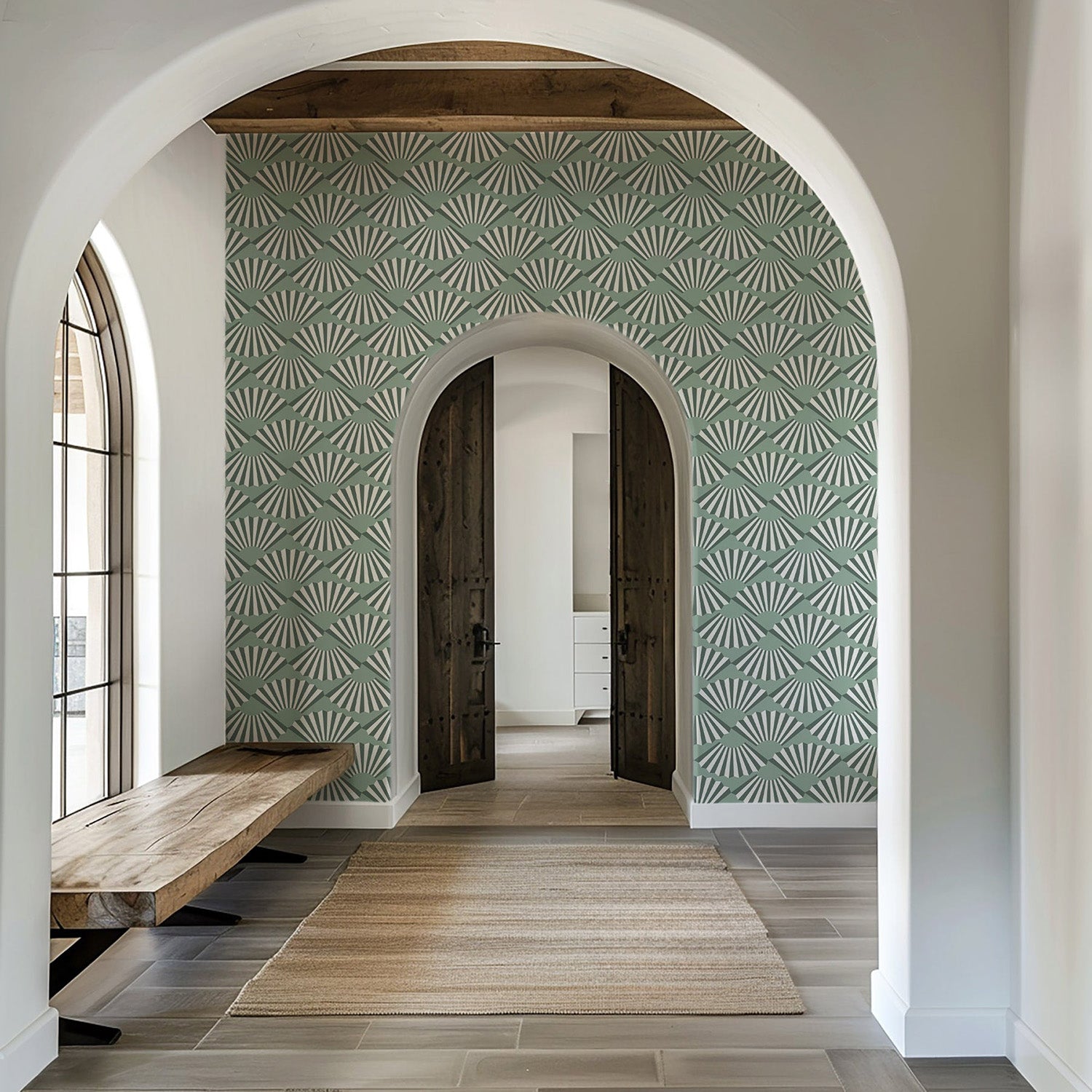 Mitchell Black Fanning Out Wallpaper