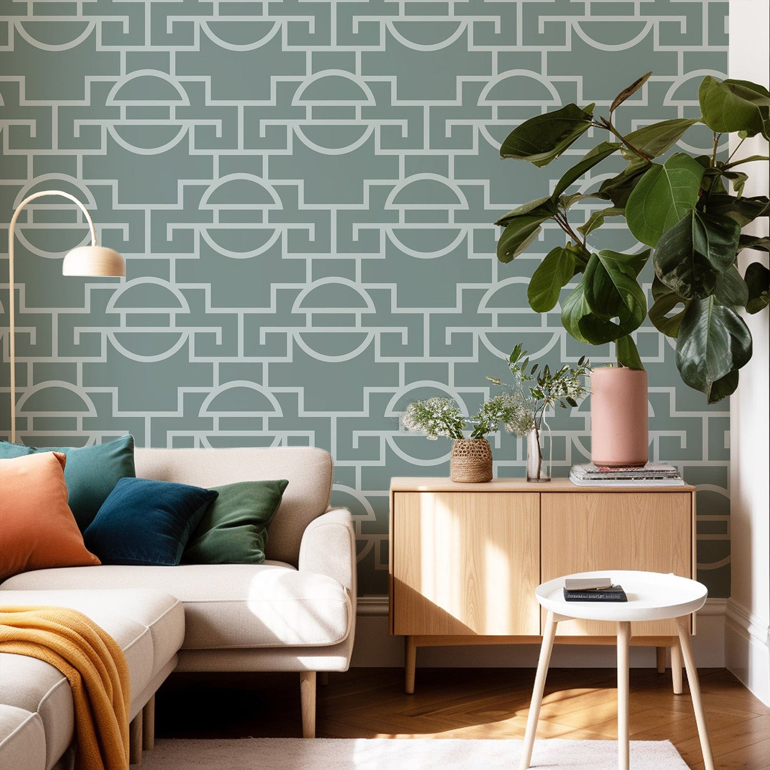 Mitchell Black Vintage Lattice Wallpaper