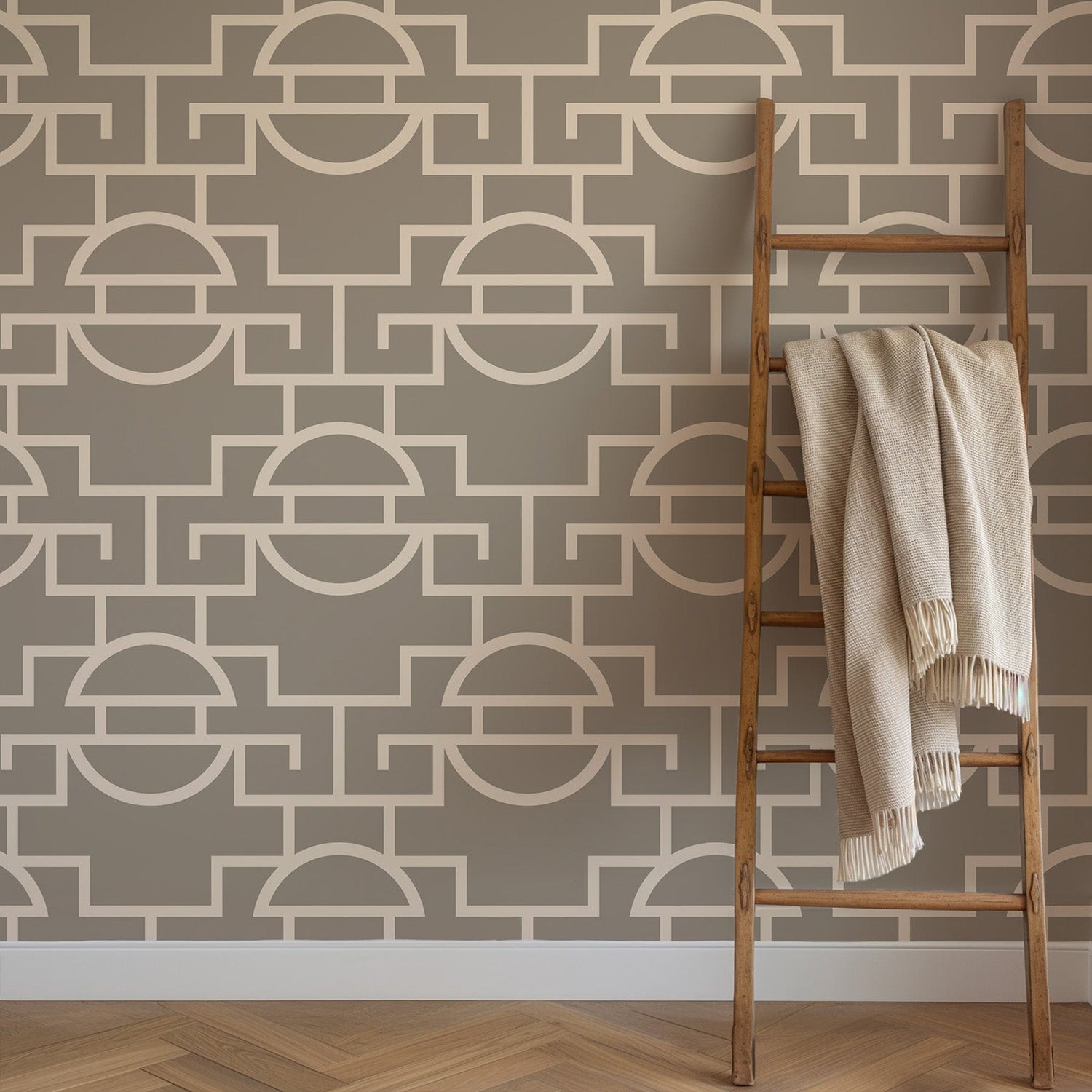 Mitchell Black Vintage Lattice Wallpaper