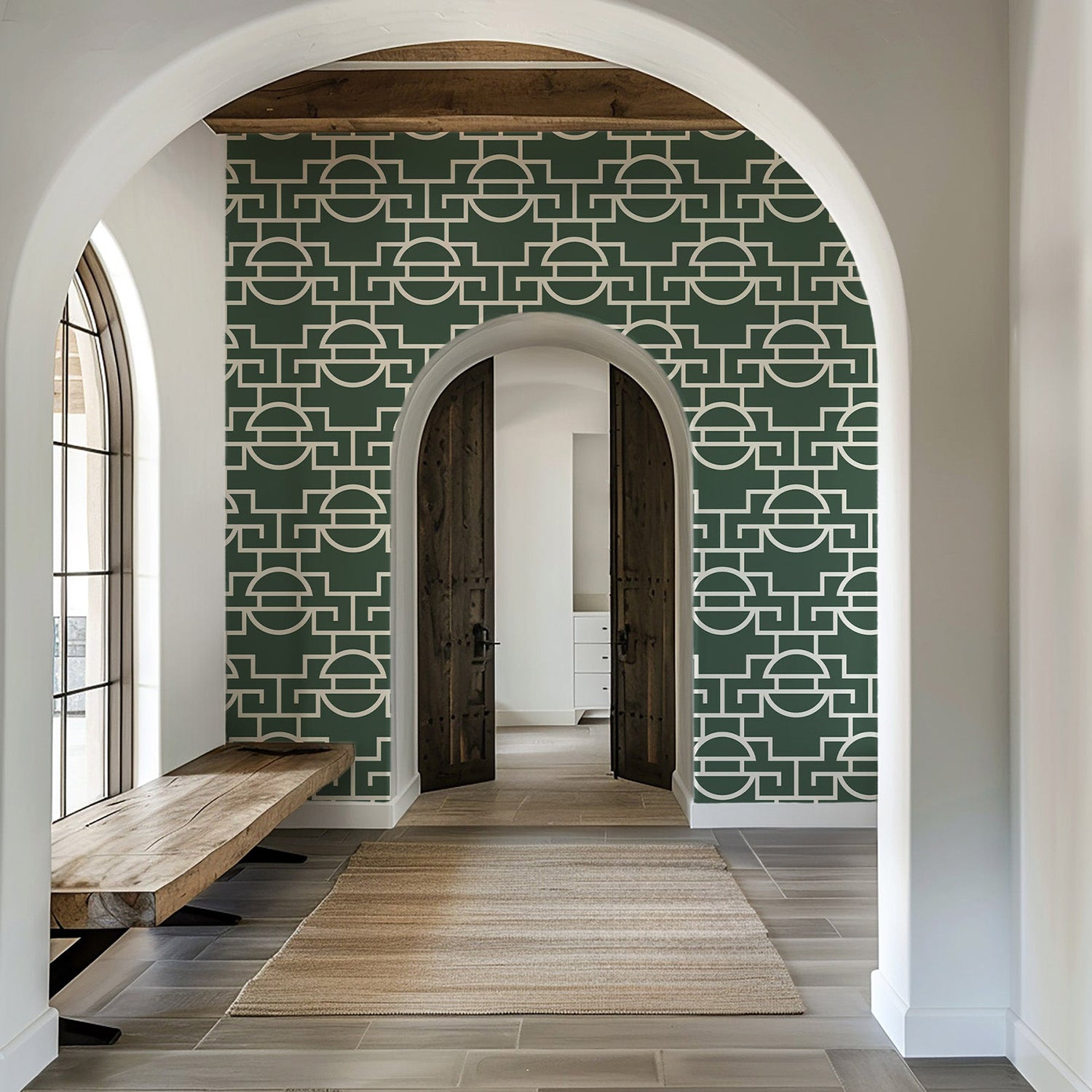 Mitchell Black Vintage Lattice Wallpaper