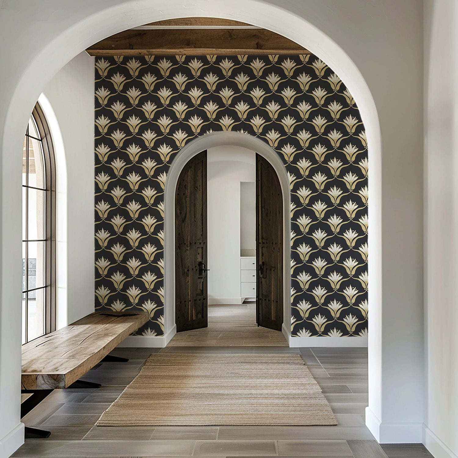 Mitchell Black Wallflower Wallpaper