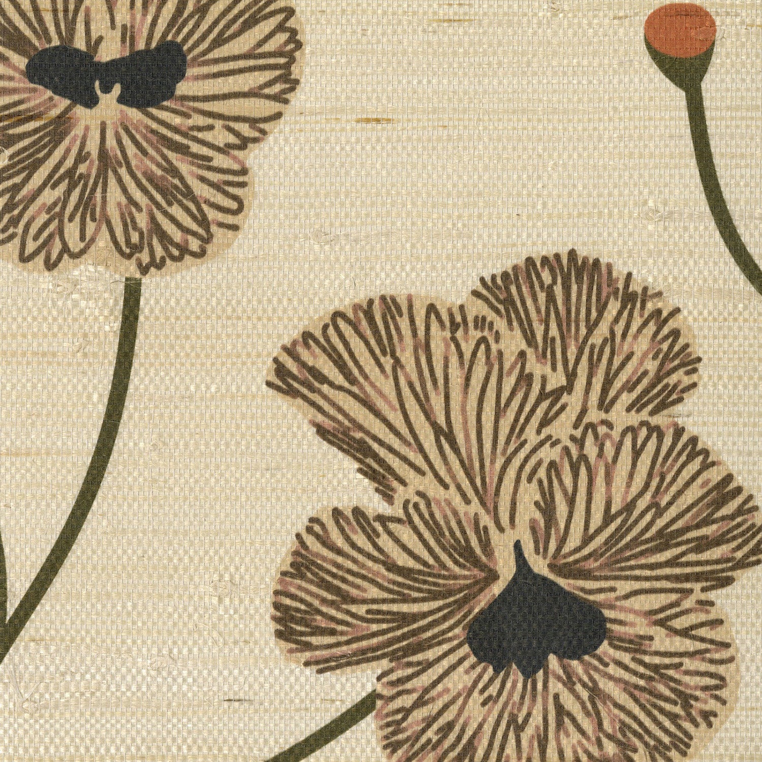 Mitchell Black x Natalie Papier Flourish Grasscloth Wallpaper