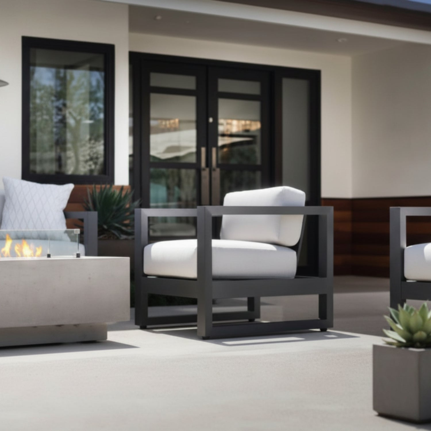 Sunset West Redondo Cast Silver Outdoor Club Chair