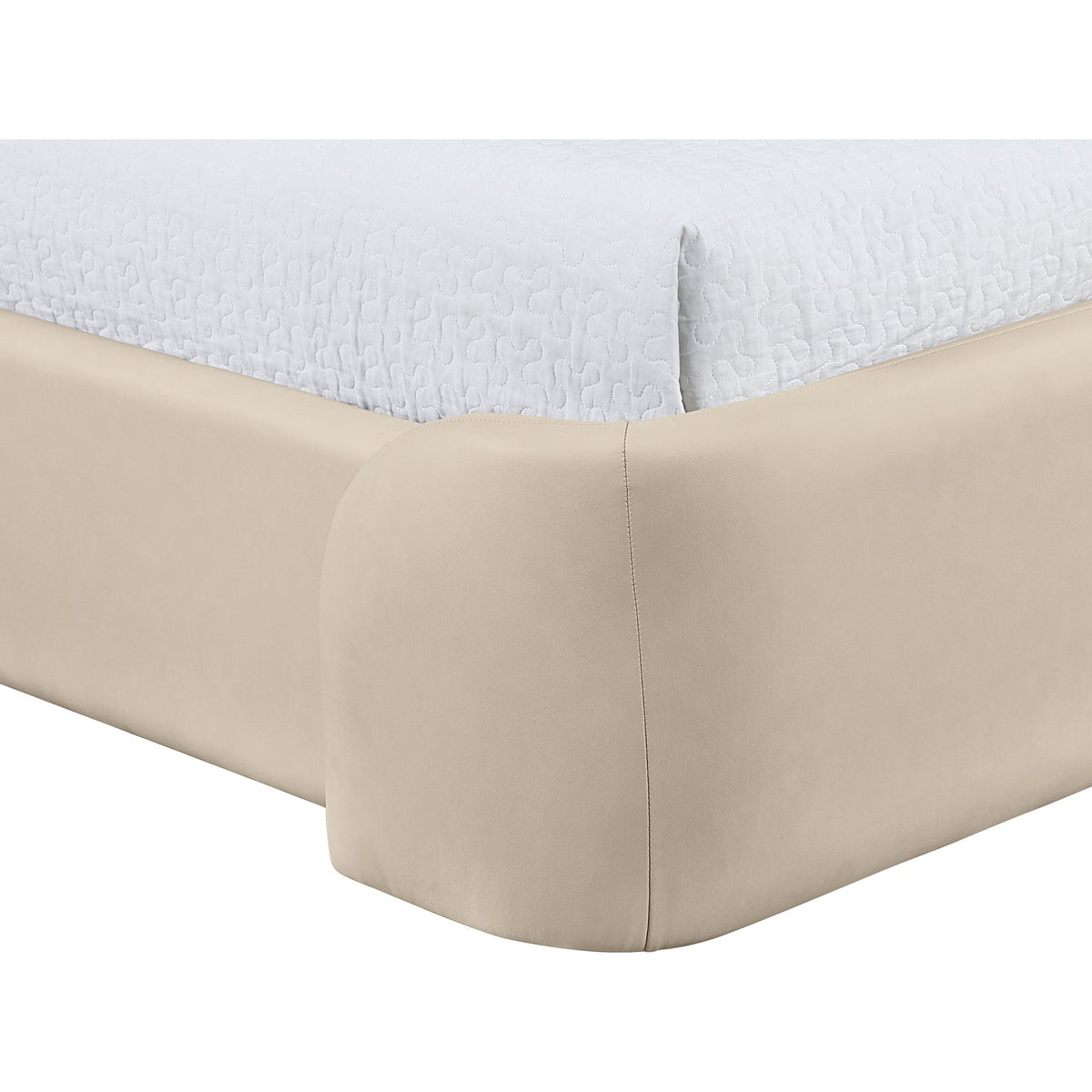 Warby Beige Vegan Leather Upholstered Bed