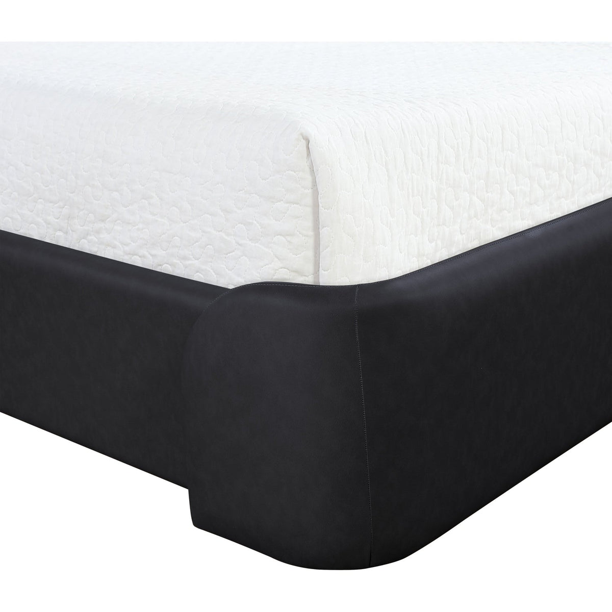 Warby Black Vegan Leather Upholstered Bed