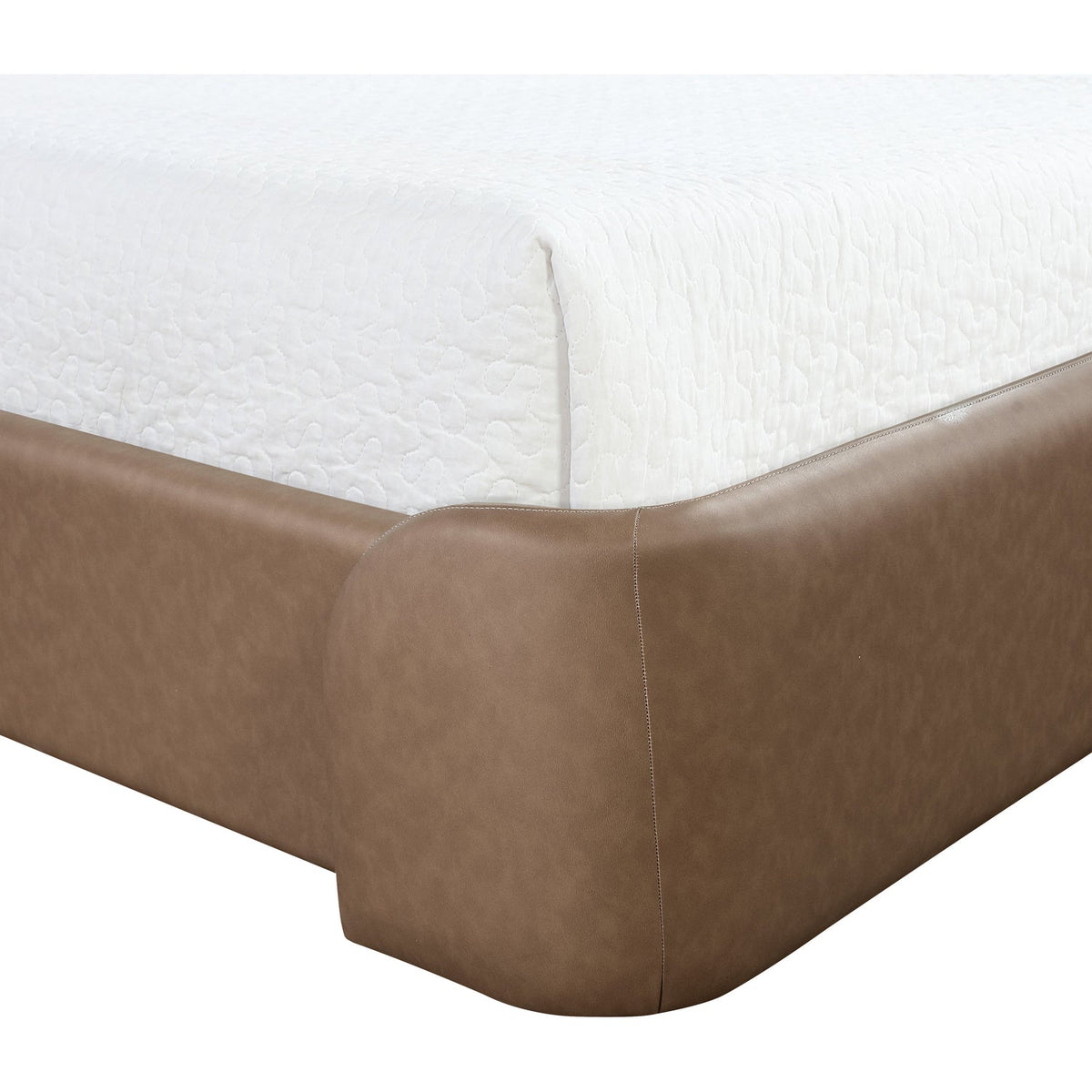 Warby Brown Vegan Leather Upholstered Bed