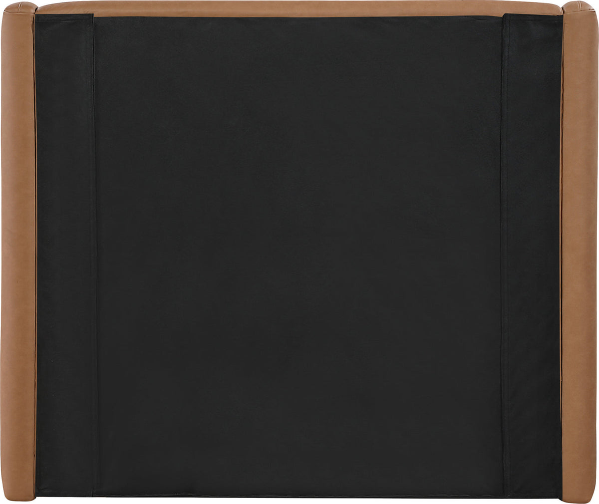 Warby Cognac Vegan Leather Upholstered Bed