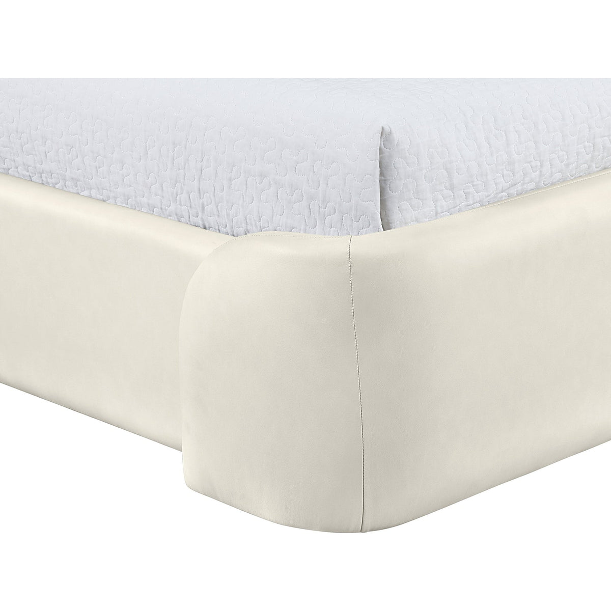 Warby Cream Vegan Leather Upholstered Bed