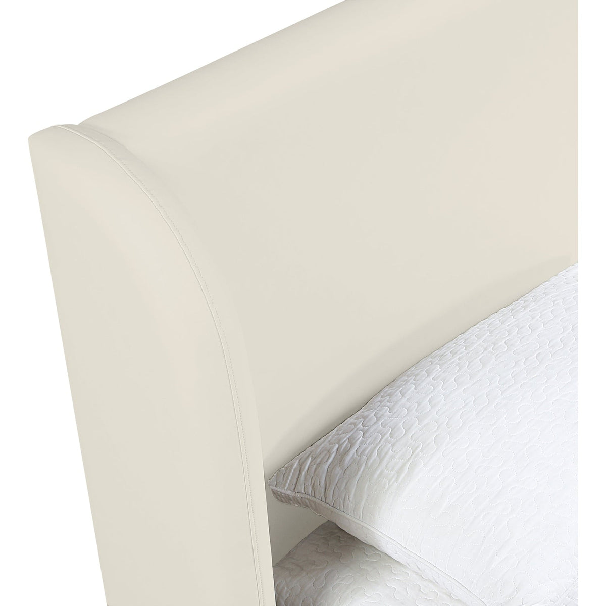 Warby Cream Vegan Leather Upholstered Bed