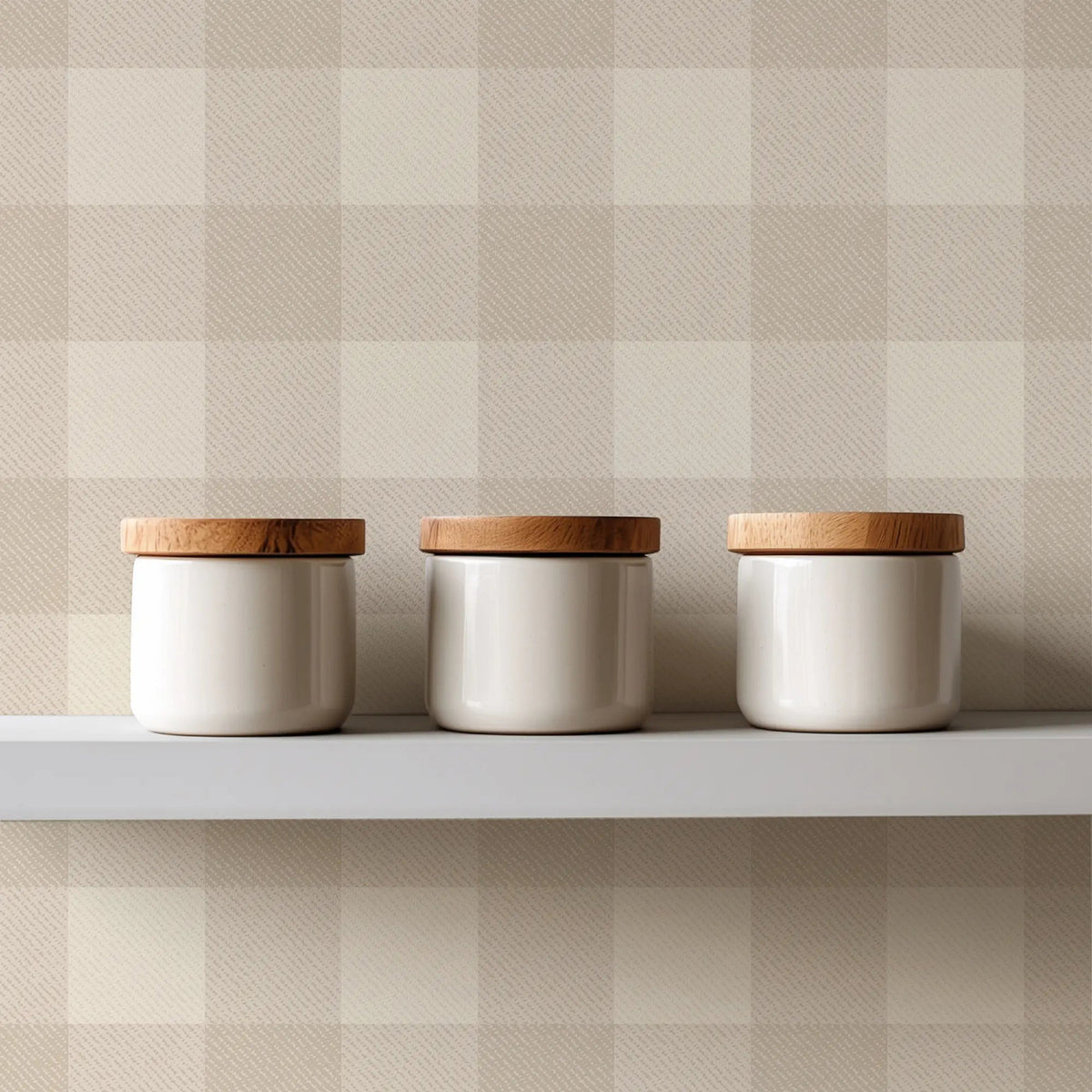 Mitchell Black Washed Gingham Wallpaper