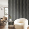 Mitchell Black Botanic Stripe Wallpaper