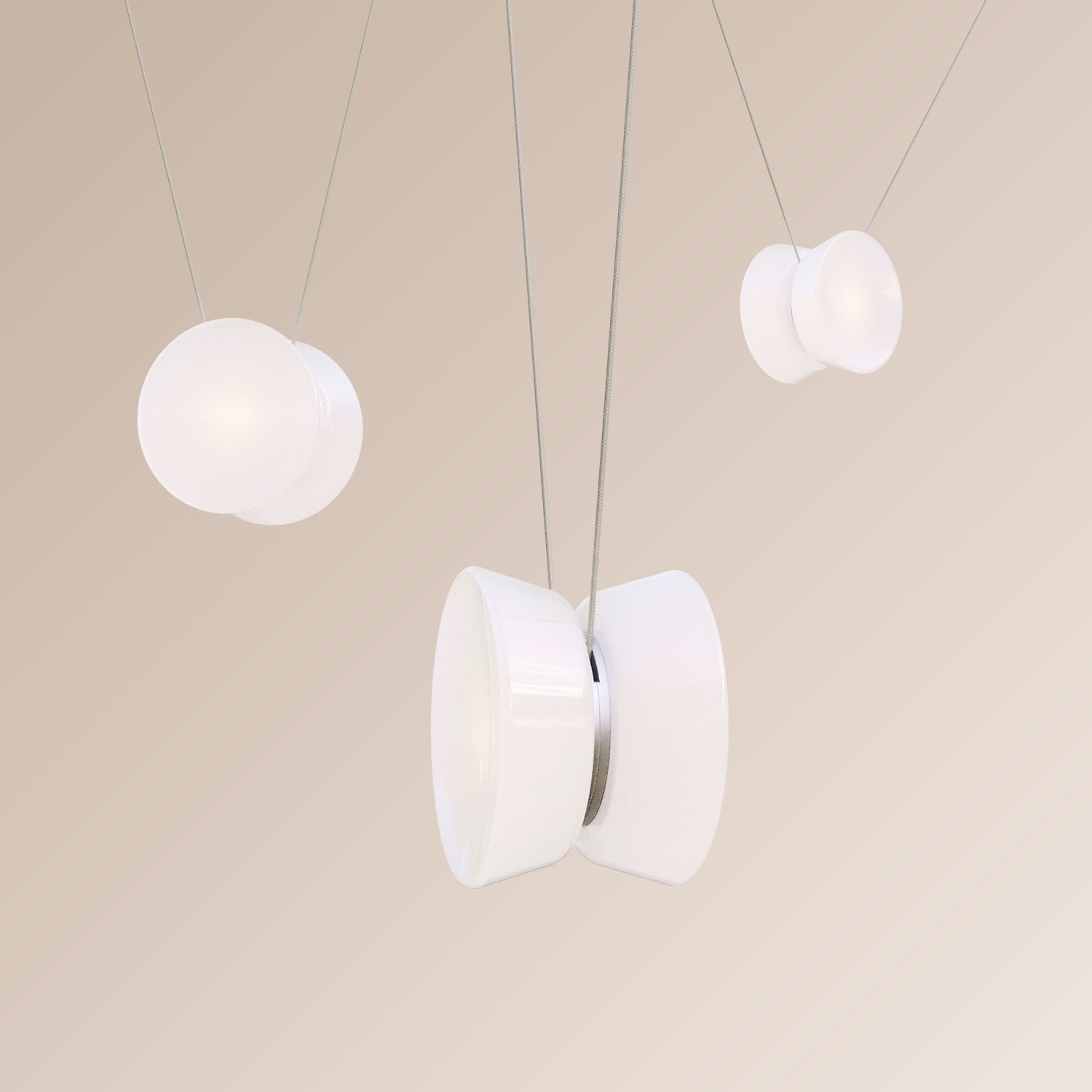 Sonneman Yo Yo Natural Anodized W/ White Shade 3471.77W-S3 Pendant