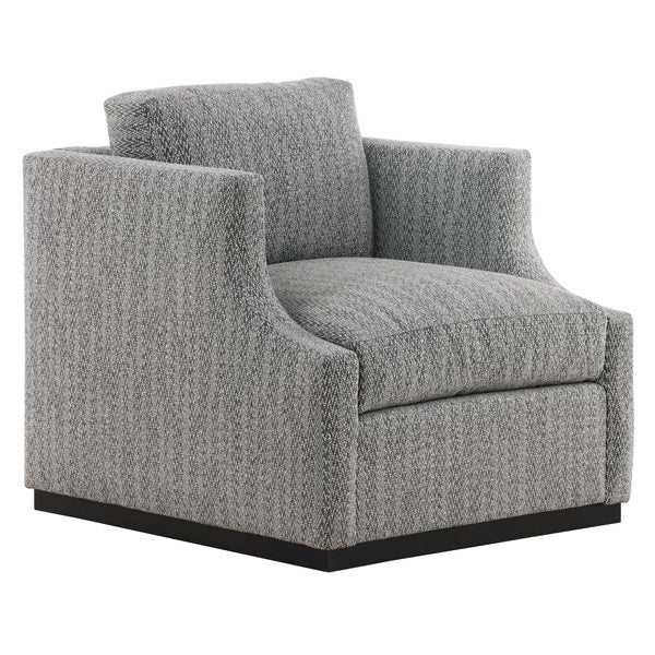 Vanguard Furniture Willowbrook Floris Pewter Fabric/Film Noir Pre-Made Sample Swivel Chair