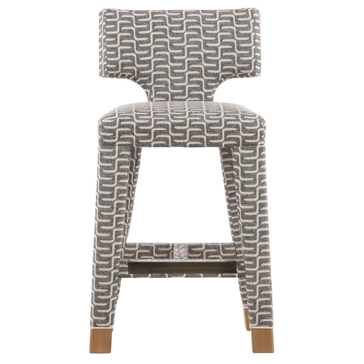 Vanguard Furniture Darby Barstool Boomerang Latte Fabric/Kingdom Dove Welt/Najavo Pre-Made Sample