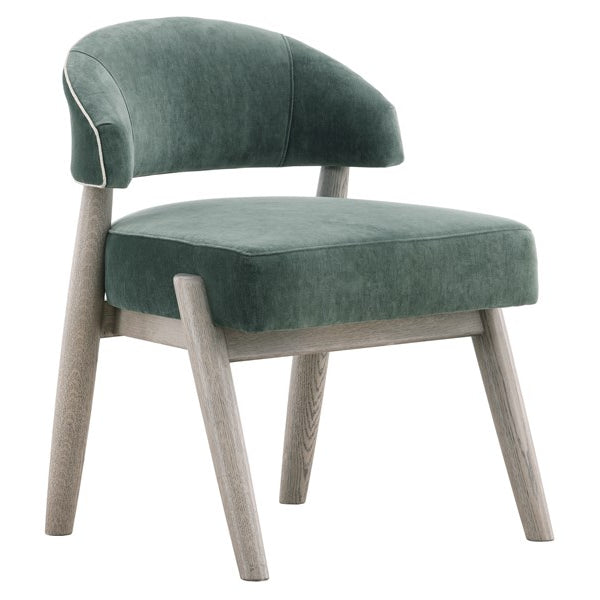 Vanguard Furniture Waverly Side Chair Vision Pine with Nuzzle Linen Contrast Welt/Pebble Path Fi Pre-Made Sample