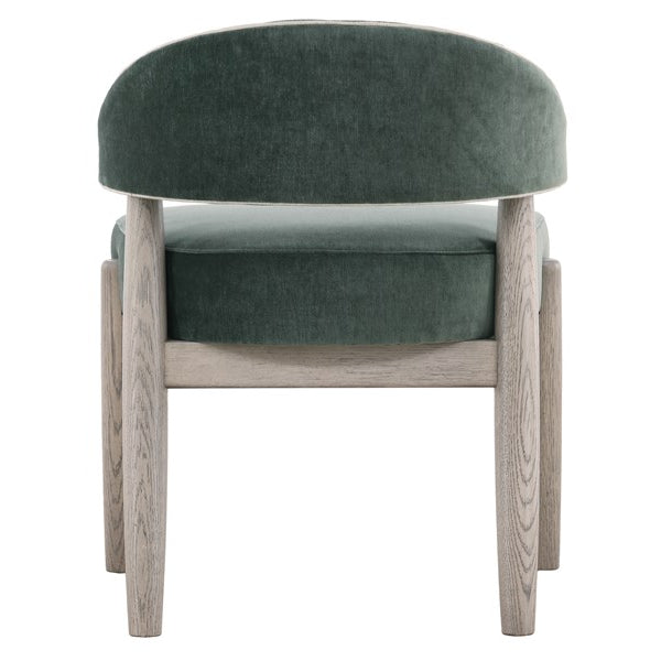 Vanguard Furniture Waverly Side Chair Vision Pine with Nuzzle Linen Contrast Welt/Pebble Path Fi Pre-Made Sample