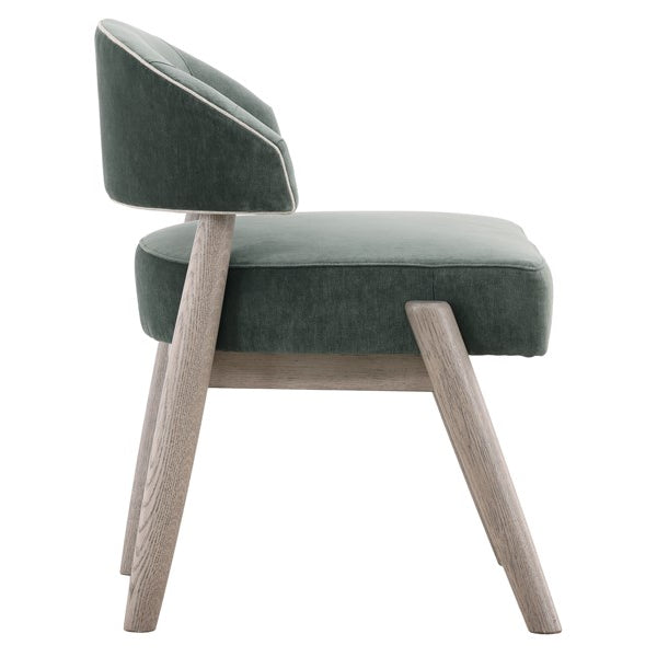 Vanguard Furniture Waverly Side Chair Vision Pine with Nuzzle Linen Contrast Welt/Pebble Path Fi Pre-Made Sample