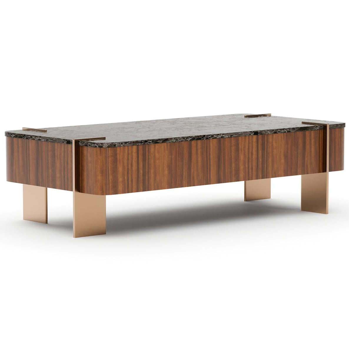 Caracole Altura Rectangle Stone Top Cocktail Table
