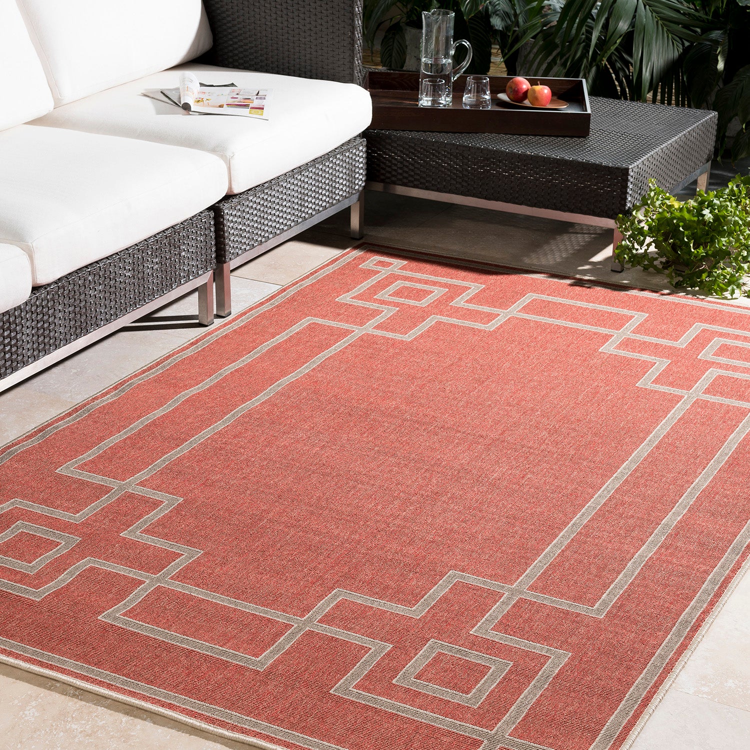 Livabliss Alfresco Frame Indoor/Outdoor Rug