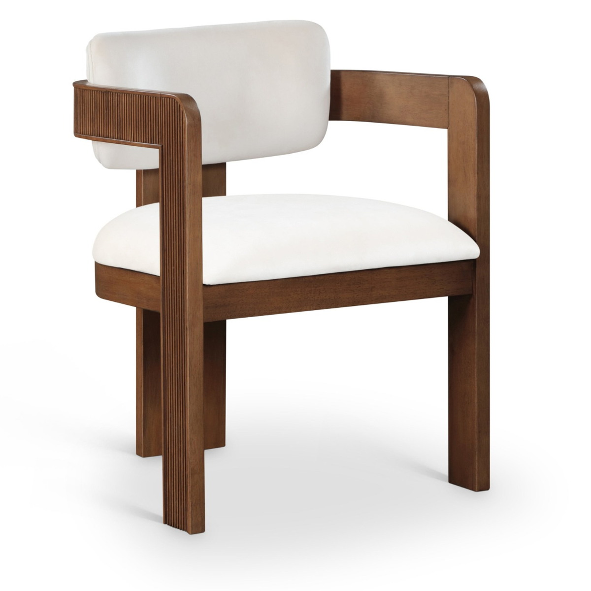 Sacha Cream Velvet Upholstered Dining Chair, Set of 2, primary product view