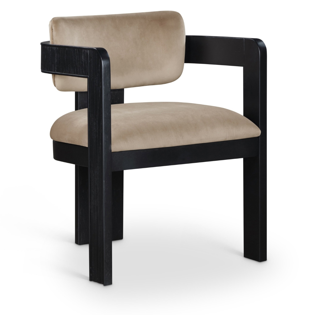 Sacha Beige Velvet Upholstered Dining Chair, Set of 2, primary product view