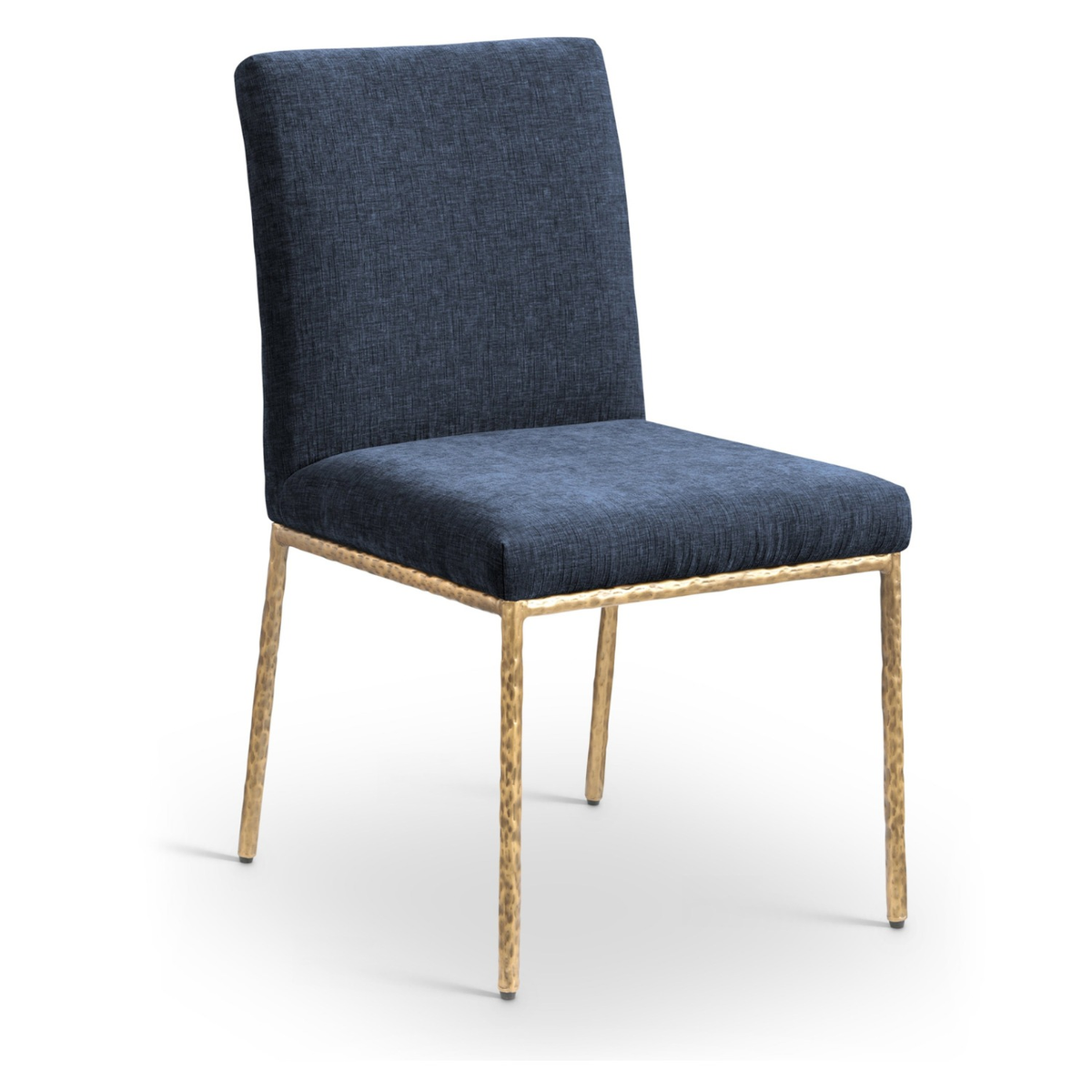 Reeves Navy Chenille Fabric Upholstered Dining Side Chair Set of 2