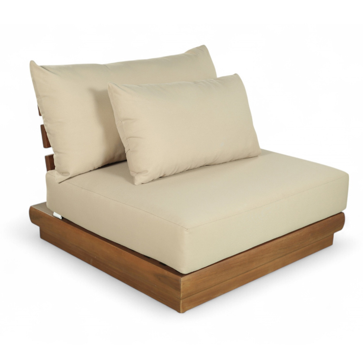 Mirella Tan Water Resistant Fabric Upholstered Outdoor Patio Modular Armless Chair