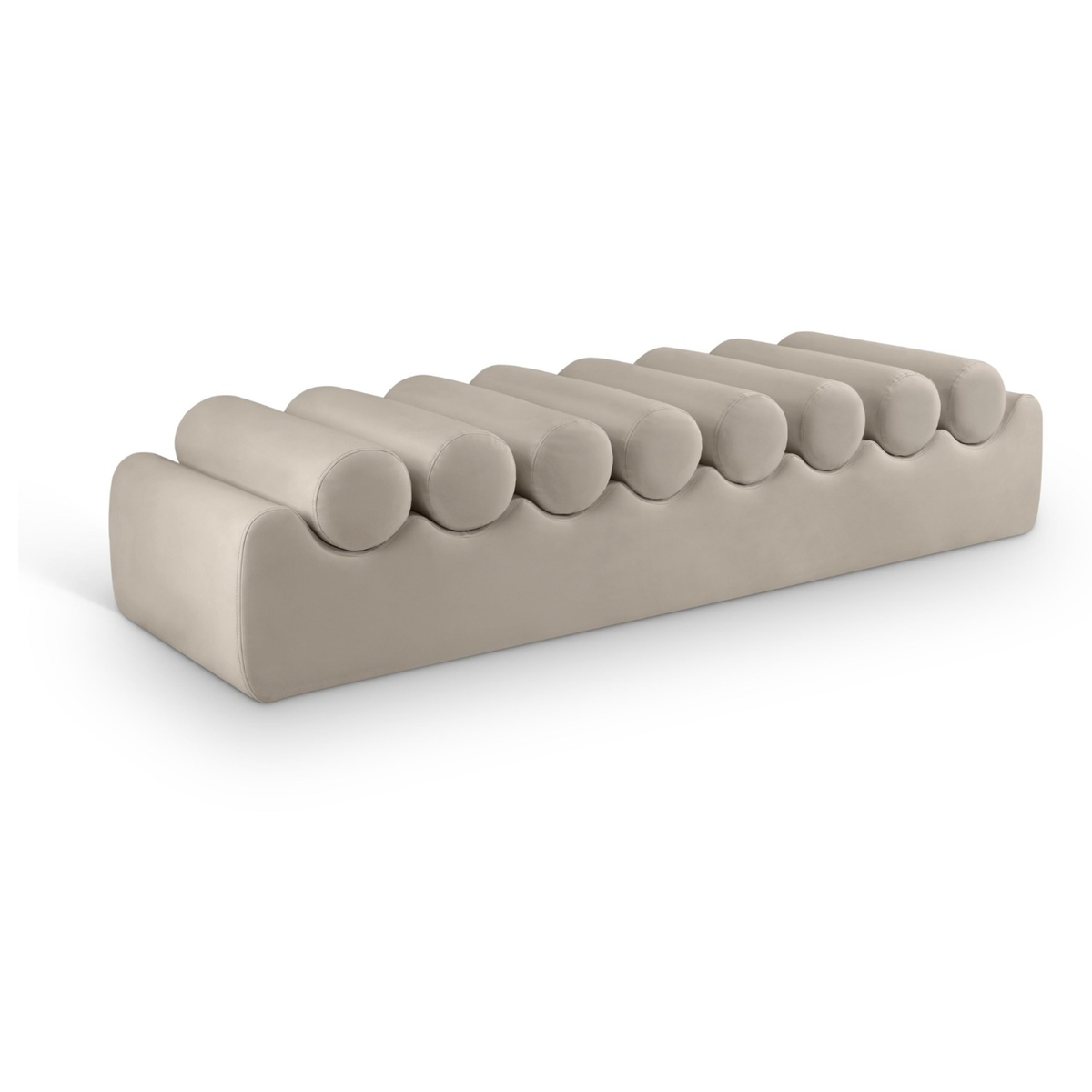 Rumble Taupe Vegan Leather Upholstered Bench