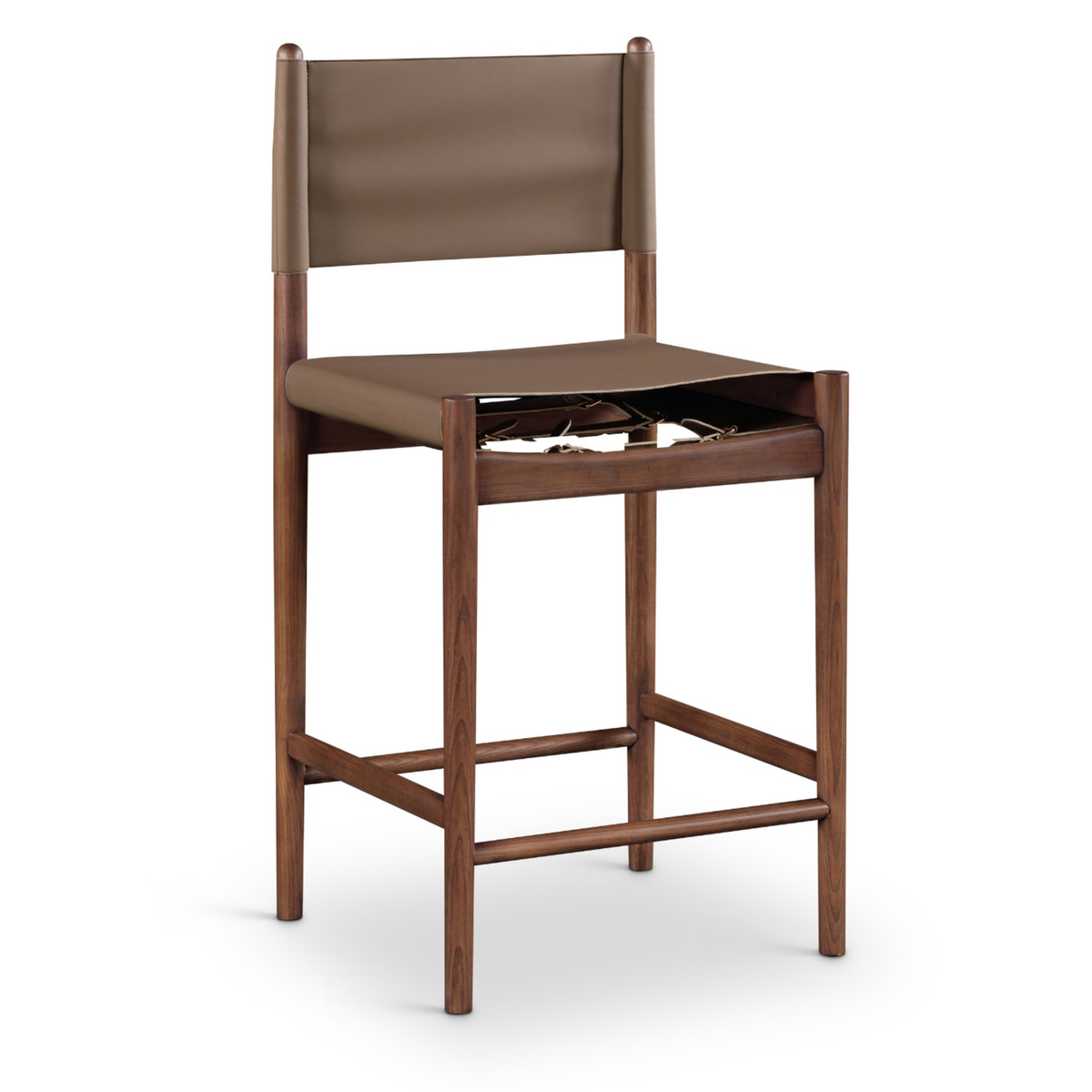 Rawlins Brown Vegan Leather Upholstered Counter Stool Set of 2