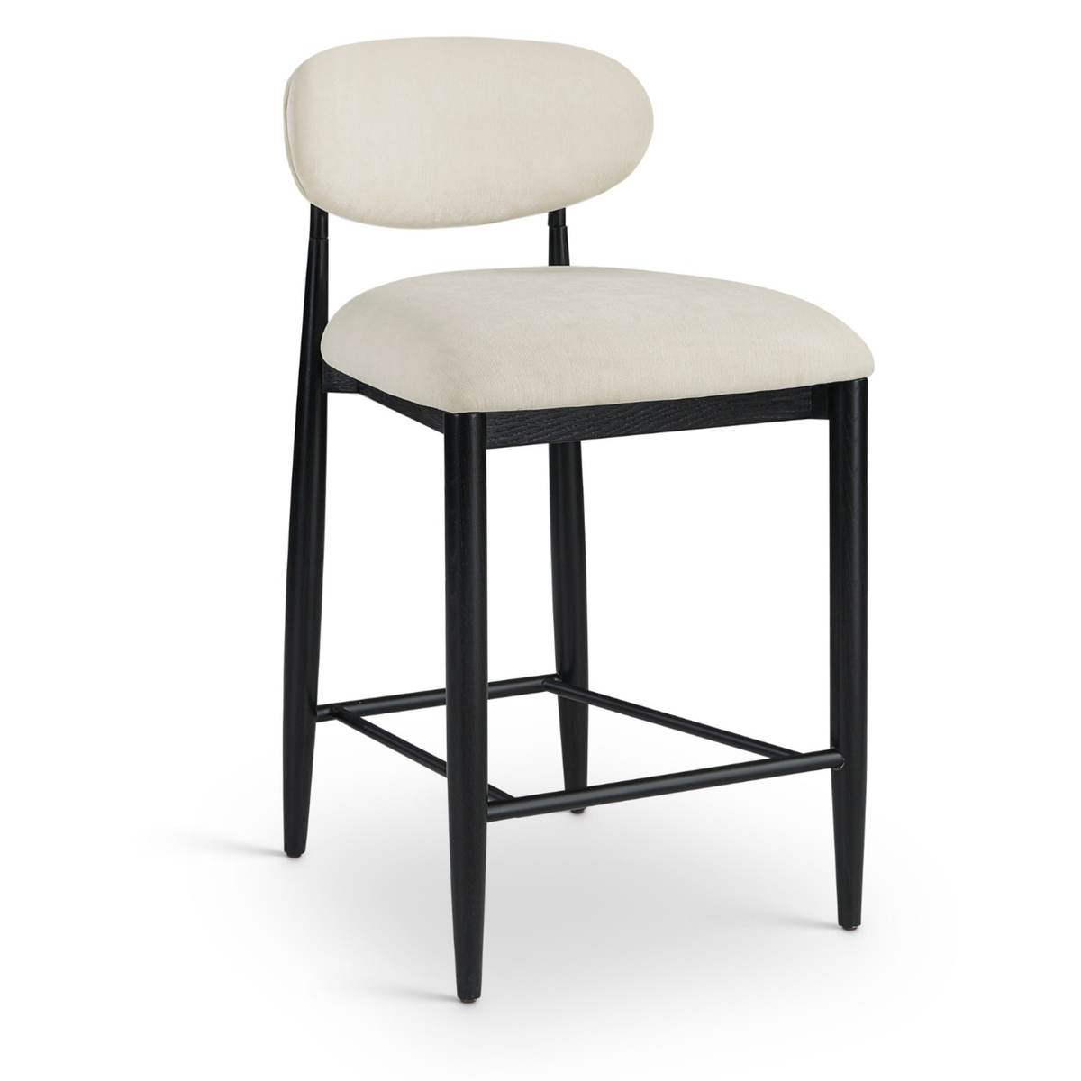 Riccio Beige Performance Fabric Upholstered Stool