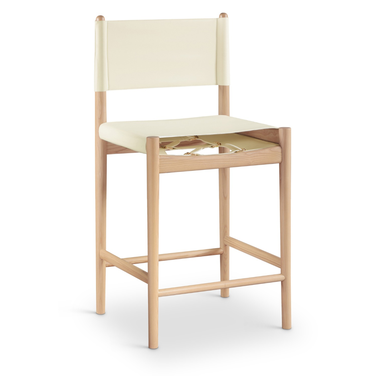 Rawlins Cream Vegan Leather Upholstered Counter Stool Set of 2
