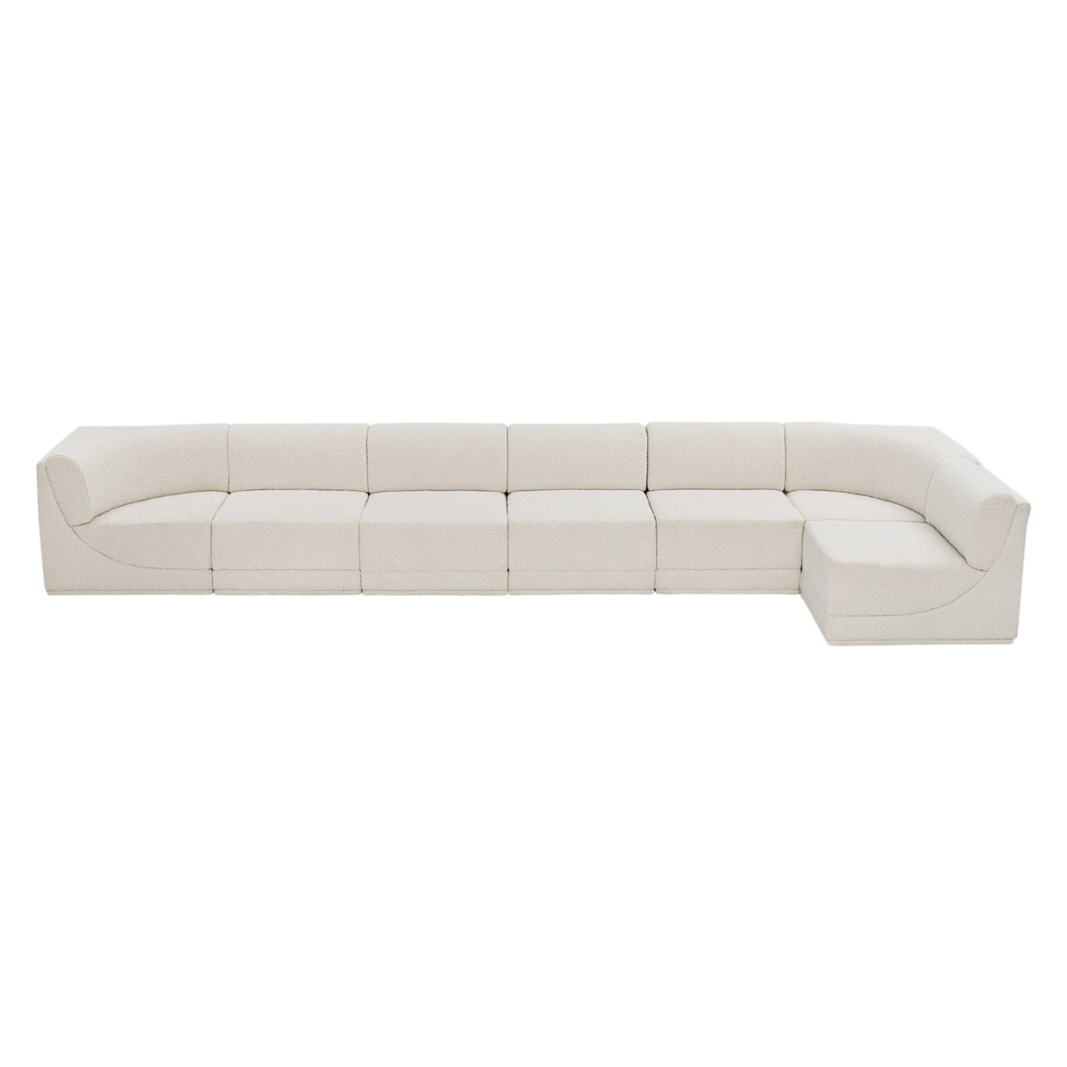 Ollie 188" Cream Boucle Fabric Upholstered 7pc. Modular Sectional, primary product view