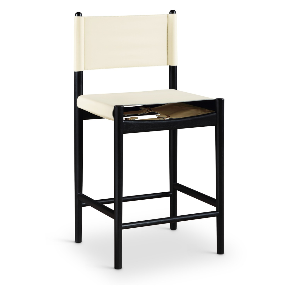 Rawlins Cream Vegan Leather Upholstered Counter Stool Set of 2