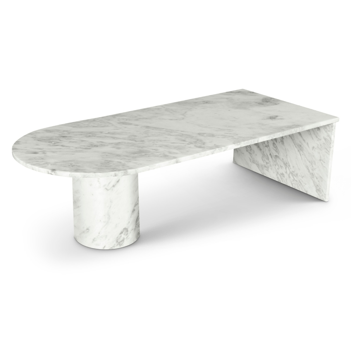 Salerno White Genuine Marble Coffee Table