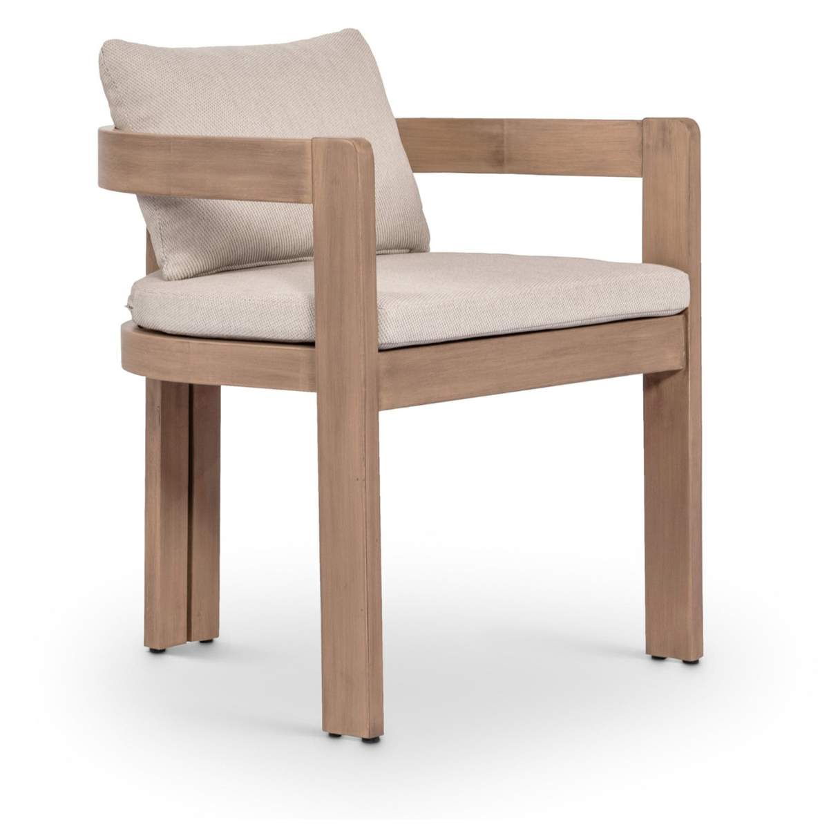 Newport Beige Water Resistant Fabric Upholstered Outdoor Patio Dining Chair