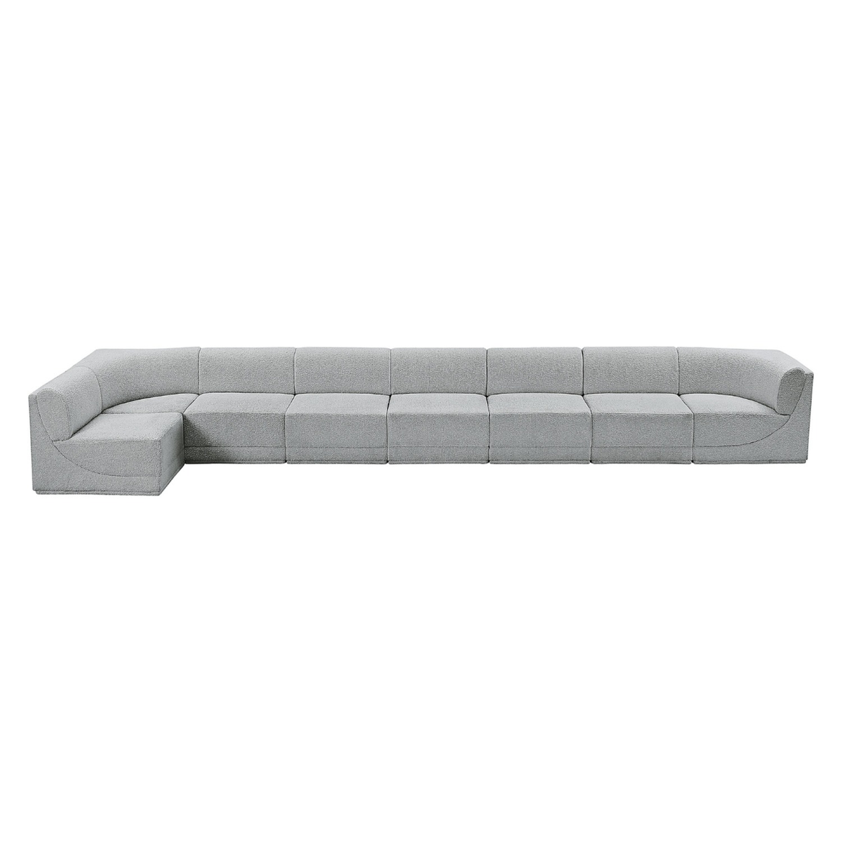 Ollie 218" Grey Boucle Fabric Upholstered 8pc. Modular Sectional, primary product view