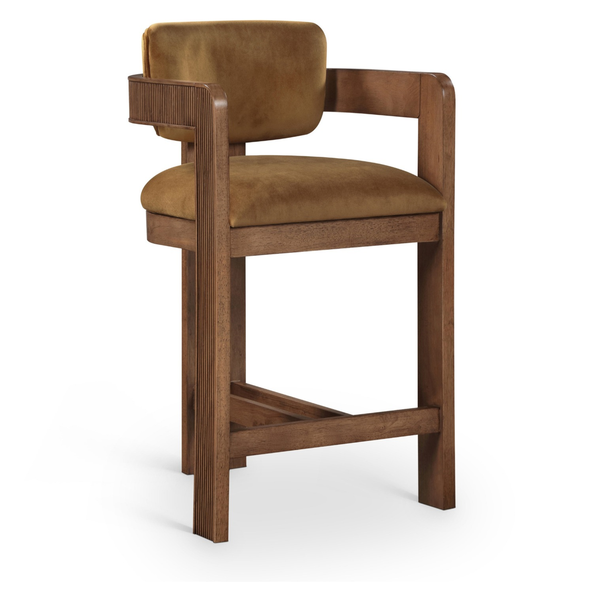 Sacha Saddle Velvet Upholstered Counter Stool Set of 2
