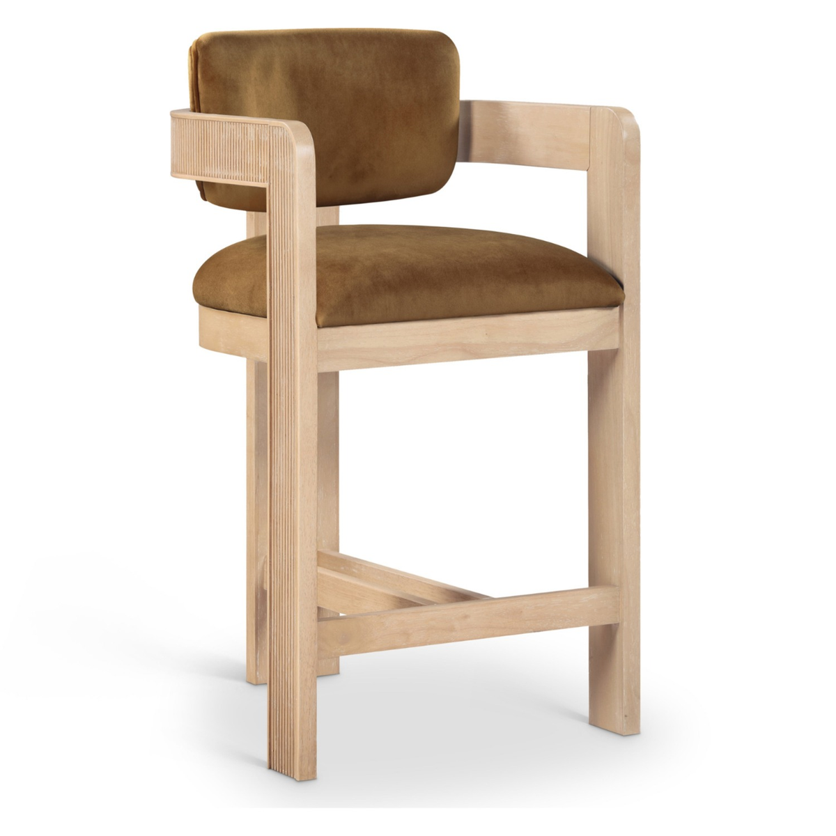 Sacha Saddle Velvet Upholstered Counter Stool Set of 2