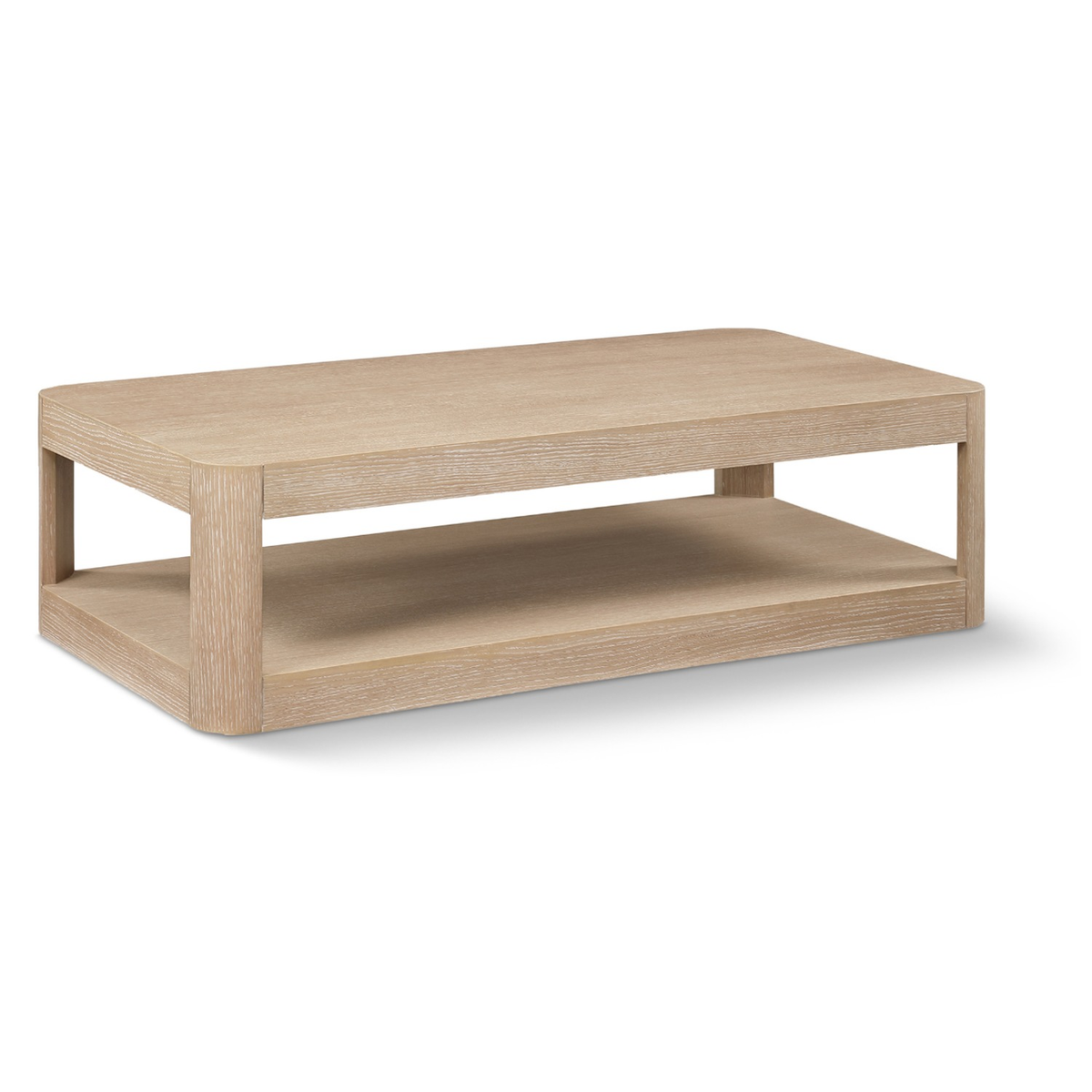 Reeves Natural Solid Wood And Burl Veneer Coffee Table