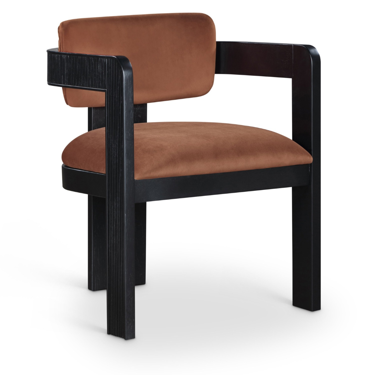 Sacha Cognac Velvet Upholstered Dining Chair, Set of 2, primary product view