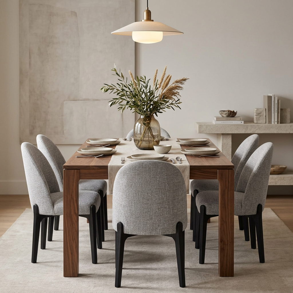 Torino Grey Fabric Upholstered Dining Chair Set of 2