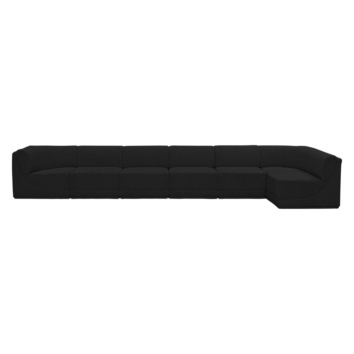Ollie 188" Black Boucle Fabric Upholstered 7pc. Modular Sectional, primary product view